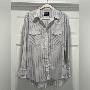Wrangler Men’s striped PEARL SNAP shirt